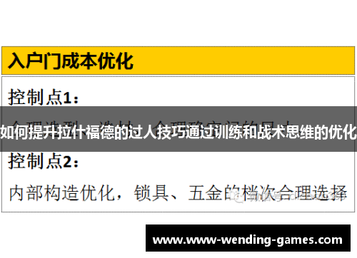 如何提升拉什福德的过人技巧通过训练和战术思维的优化