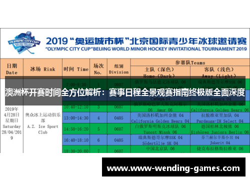澳洲杯开赛时间全方位解析:赛事日程全景观赛指南终极版全面深度 澳洲杯开赛时间全方位解析:赛事日程全景观赛指南终极版全面深度
